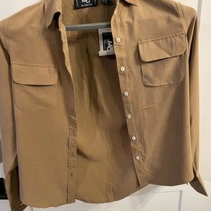 MG silk collection size M nice tan long sleeve shirt